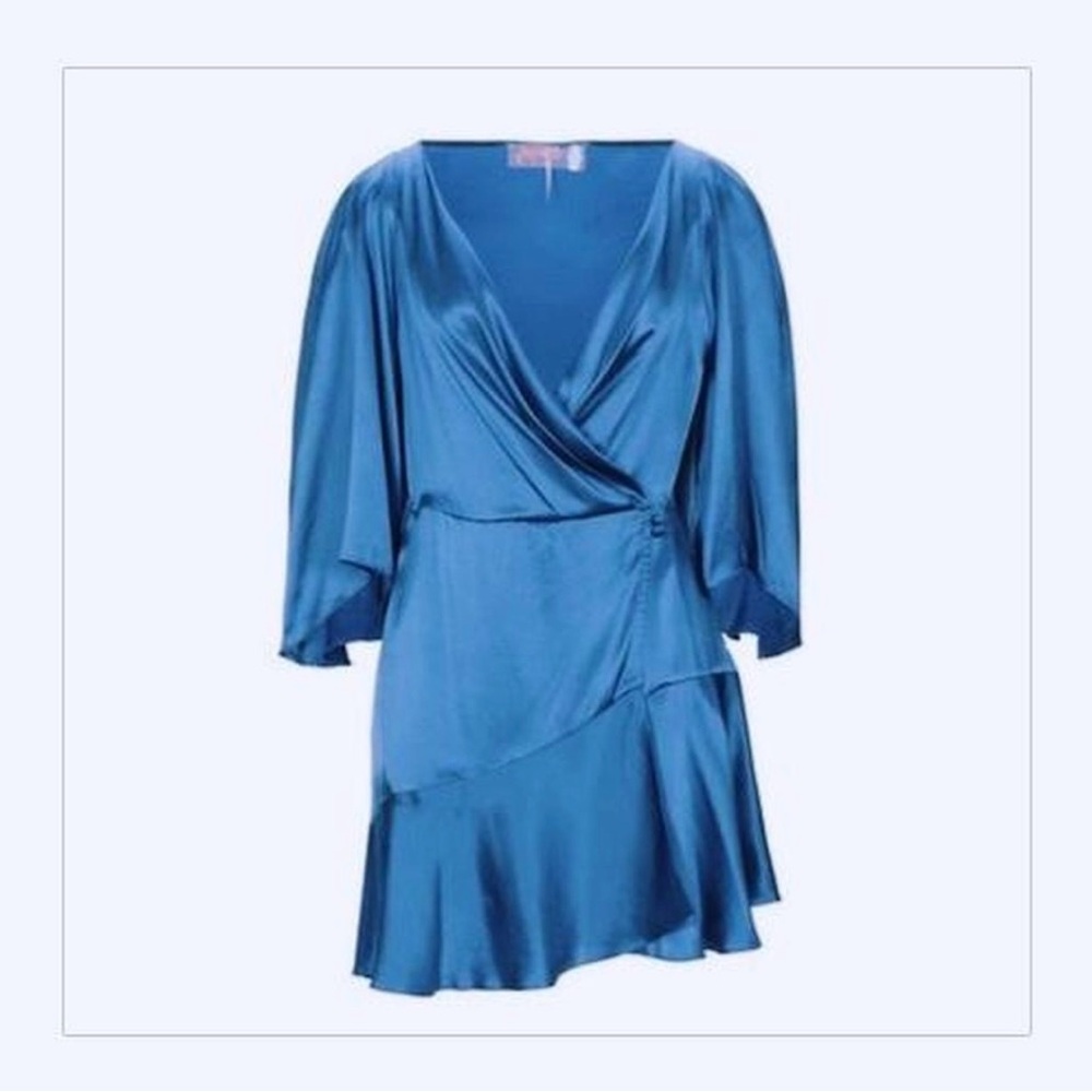 Free People Short 100% Silk Dress Blue XS/S(2/4) Size